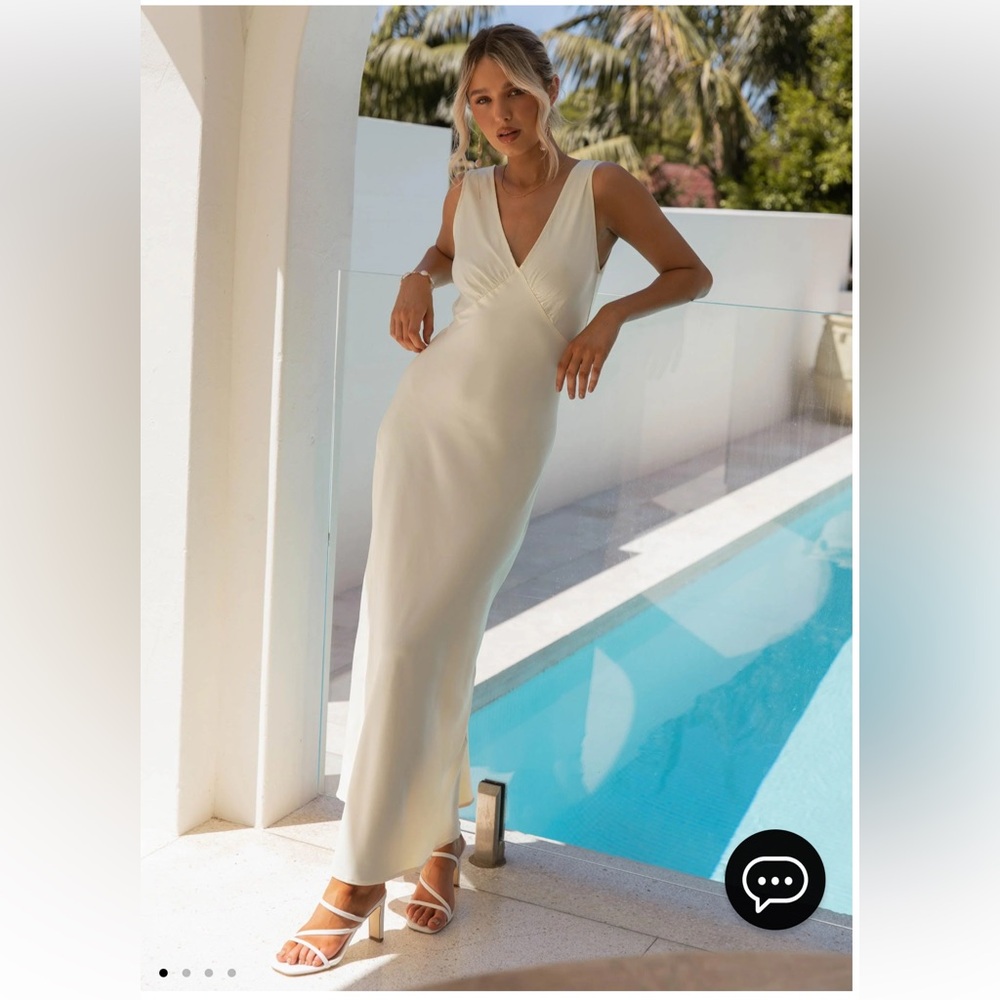 Peppermayo Loren Midi Dress in Beige